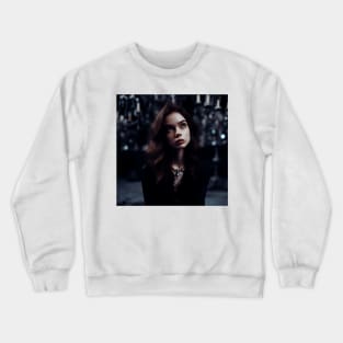 Sad Victorian girl looking into infinity Crewneck Sweatshirt